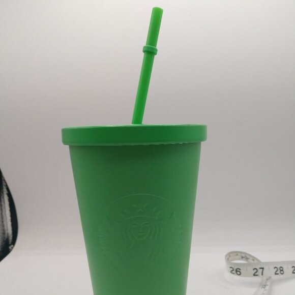 Starbucks Grande Kelly Green Stainless Steel Cold Cup w/plastic straw - Picture 2 of 7